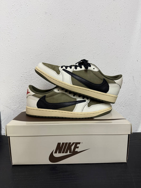 JORDAN 1 LOW TRAVIS SCOTT MEDIUM OLIVE (USED)
