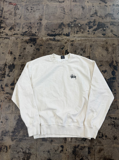 STUSSY CREWNECK CREAM/BLK