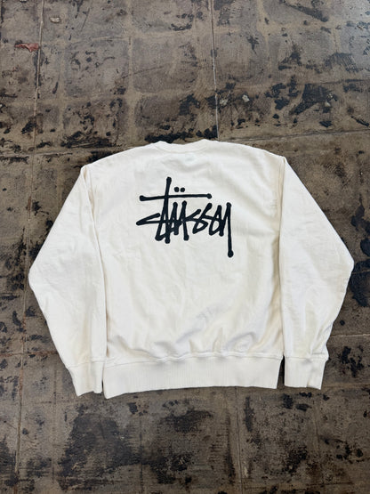 STUSSY CREWNECK CREAM/BLK