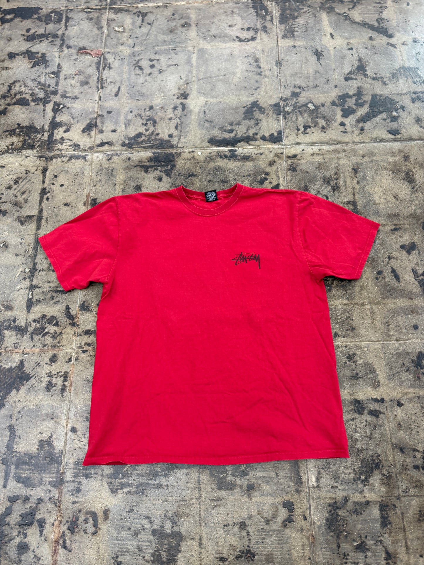 RED STUSSY 8BALL TEE