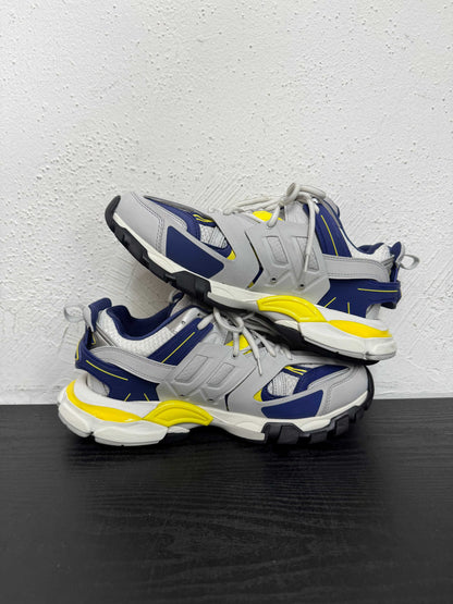 BALENCIAGA TRACK WHT/BLUE SNEAKER (USED,NB)