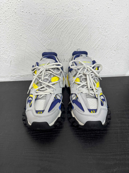 BALENCIAGA TRACK WHT/BLUE SNEAKER (USED,NB)