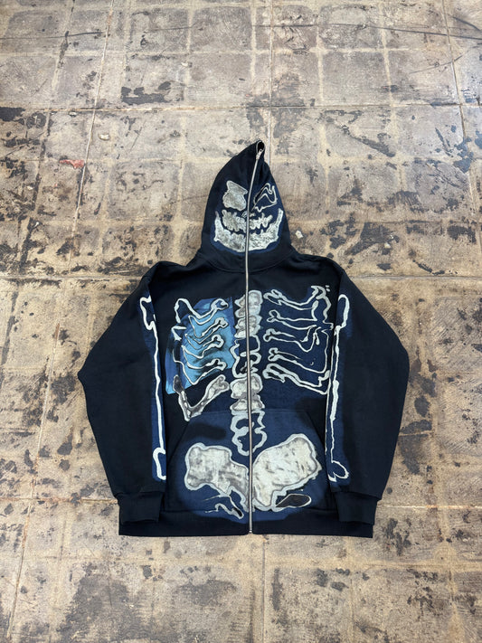 TRAVIS SCOTT FRAGMENT SKELTON GRAFFITI FULL ZIP HOODIE