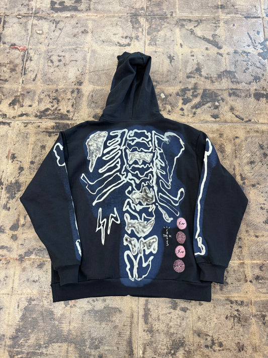 TRAVIS SCOTT FRAGMENT SKELTON GRAFFITI FULL ZIP HOODIE