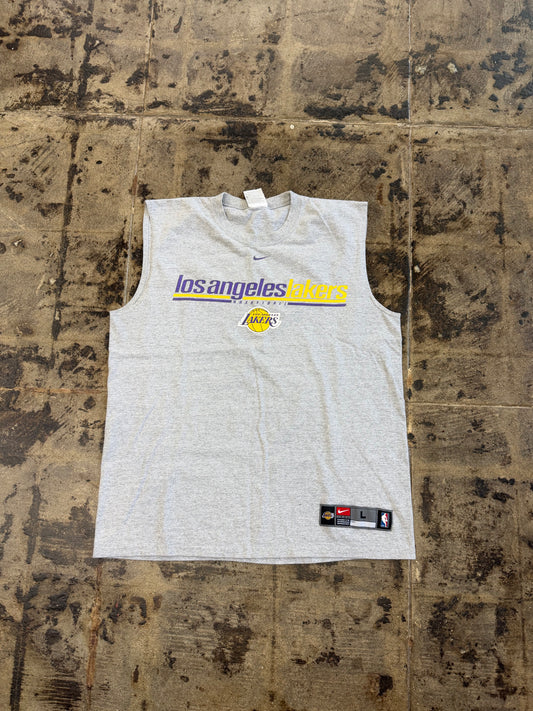 LA LAKERS GREY CUT OFF TE
