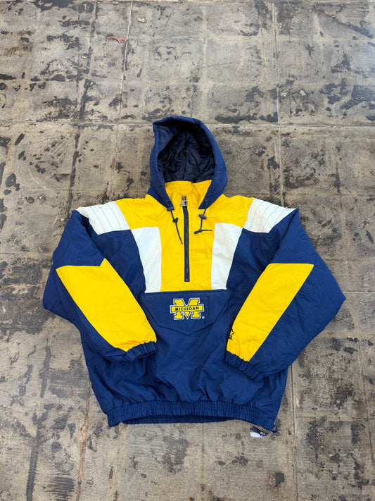 STARTER MICHIGAN QUARTER ZIP PUFFER