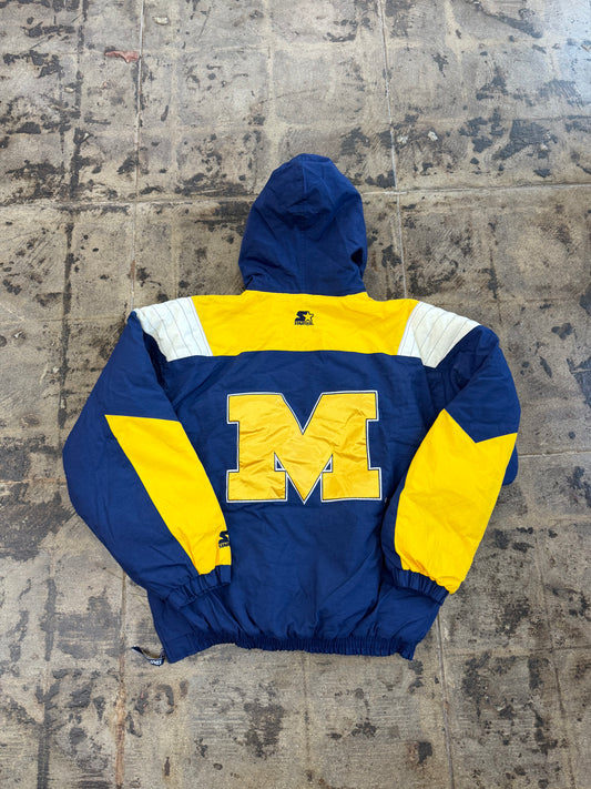 STARTER MICHIGAN QUARTER ZIP PUFFER