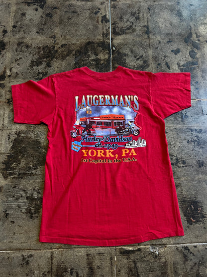 RED HARLEY-DAVIDSON POCKET TEE