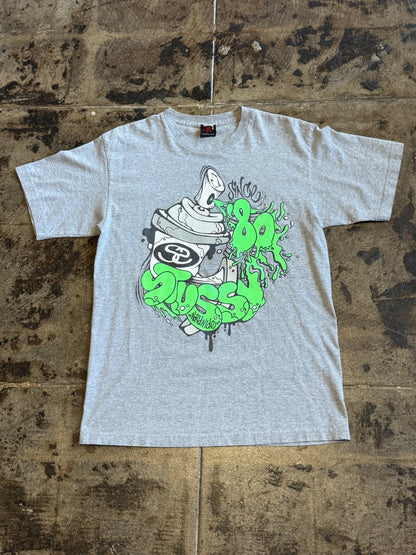 STUSSY GRAFFITI GREY TEE