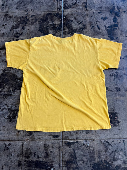 YELLOW TEXT STUSSY TEE