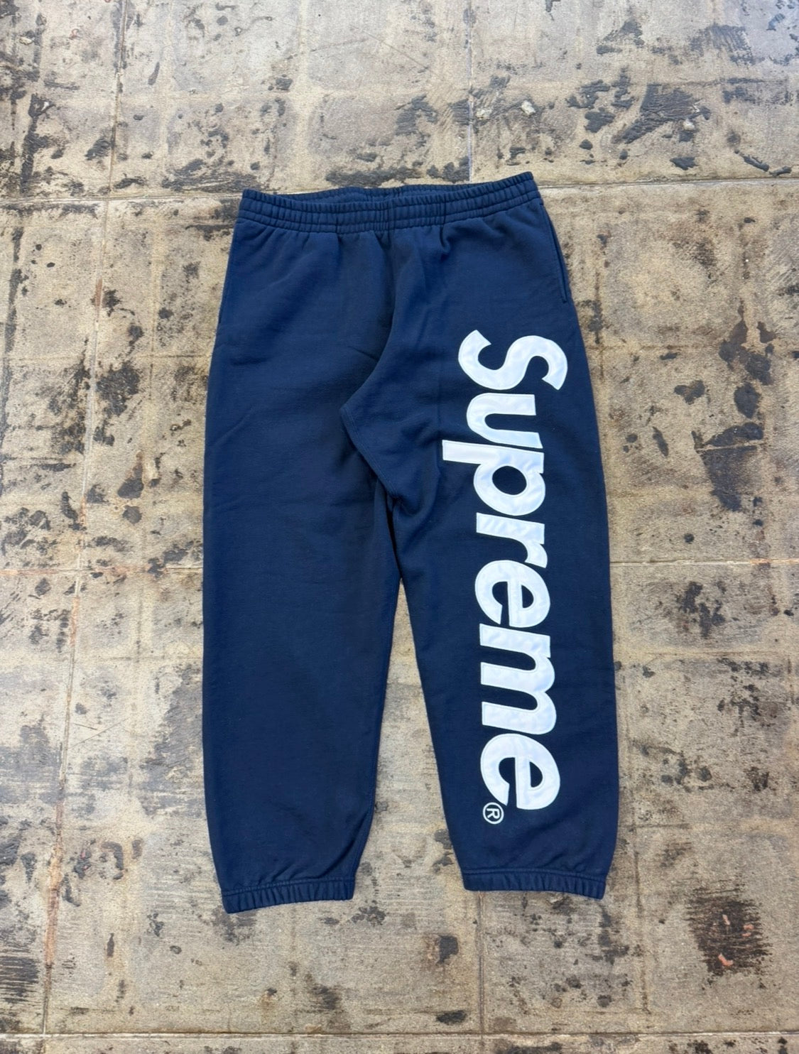 SUPREME SATIN NAVY SWEATS