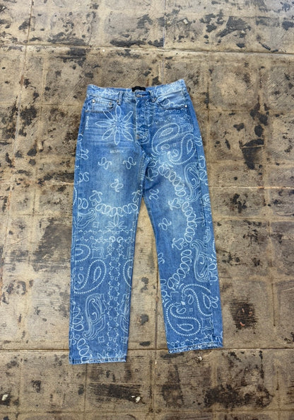 MENANCE LOS ANGELES BLUE PAISLEY JEANS
