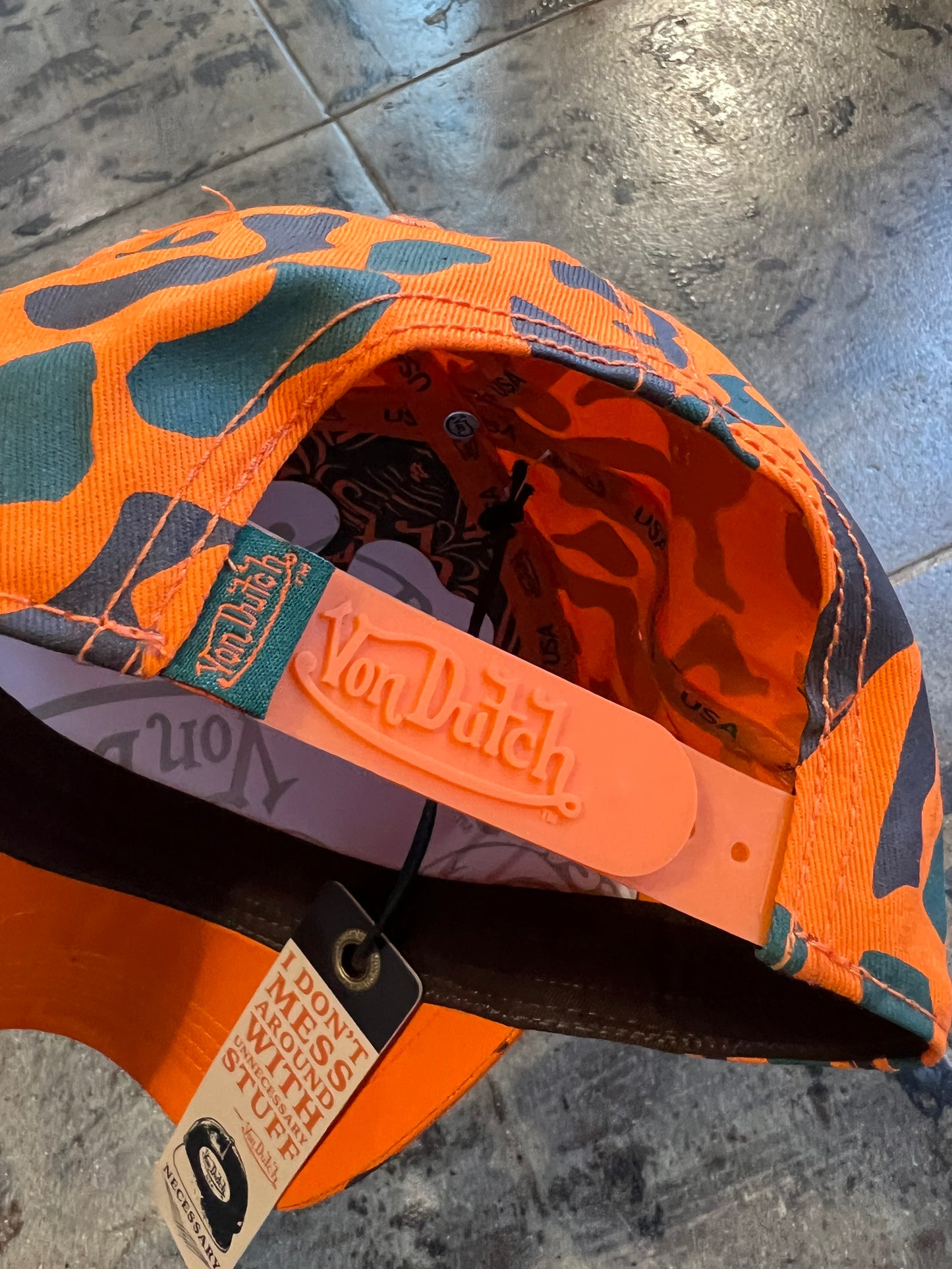 Von Dutch Trucker Snapback Orange Camo
