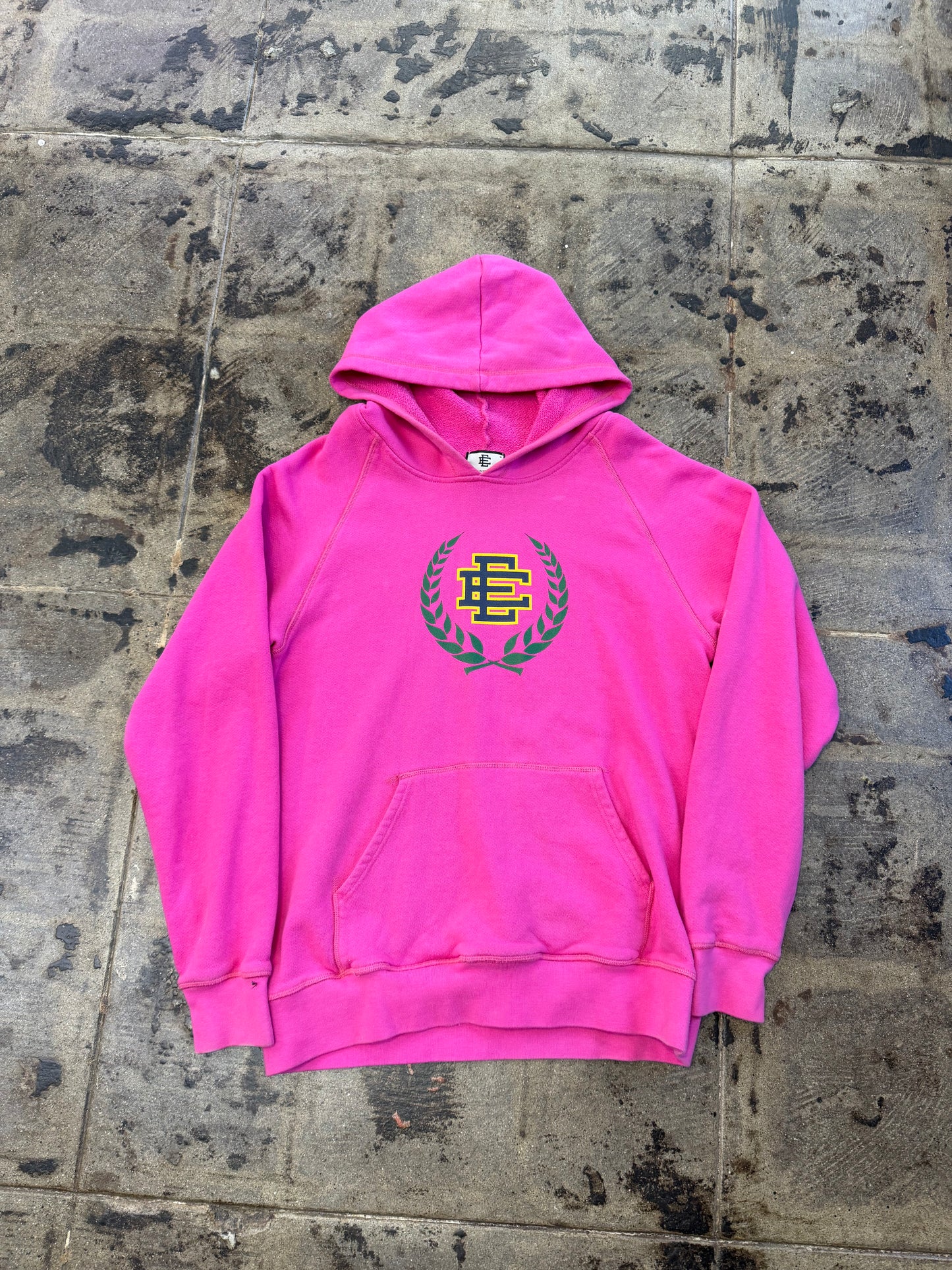ERIC EMANUEL CENTER LOGO MAGENTA HOODIE (USED)