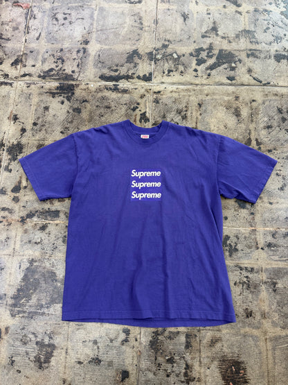 SUPREME ASSPIZZA PURPLE BOX LOGO TEE (USED)