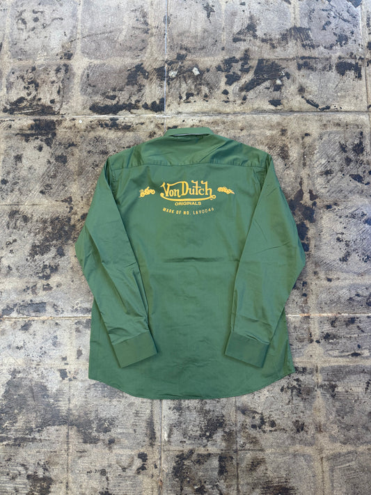 VON DUTCH GREEN BUTTON UP