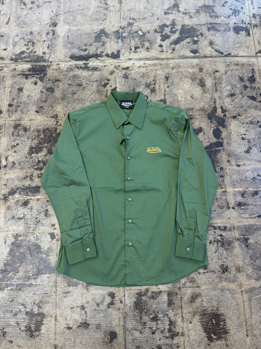 VON DUTCH GREEN BUTTON UP