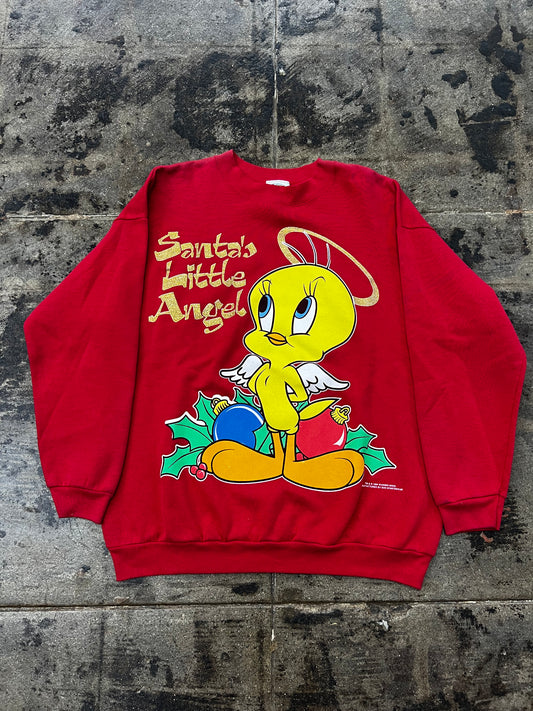 SANTAS LITTLE ANGEL TWEETY BIRD CREWNECK