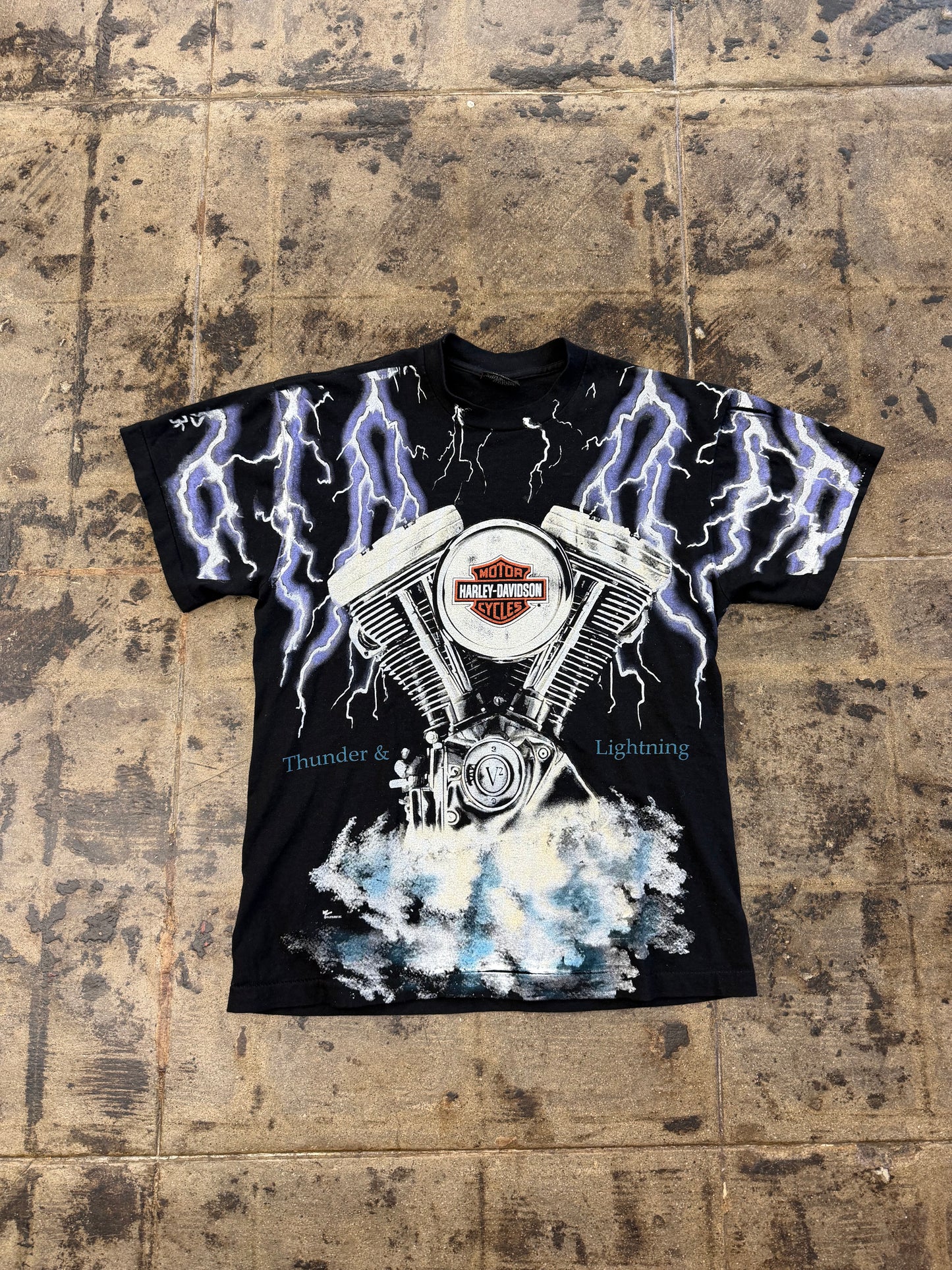 HARLEY DAVIDSON THUNDER AND LIGHTNING AOP TEE